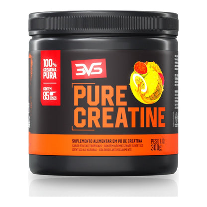 Creatina Pure Monohidratada Saborizada Frutas Tropicais 300g — pote 3VS, 3g de creatina por dose