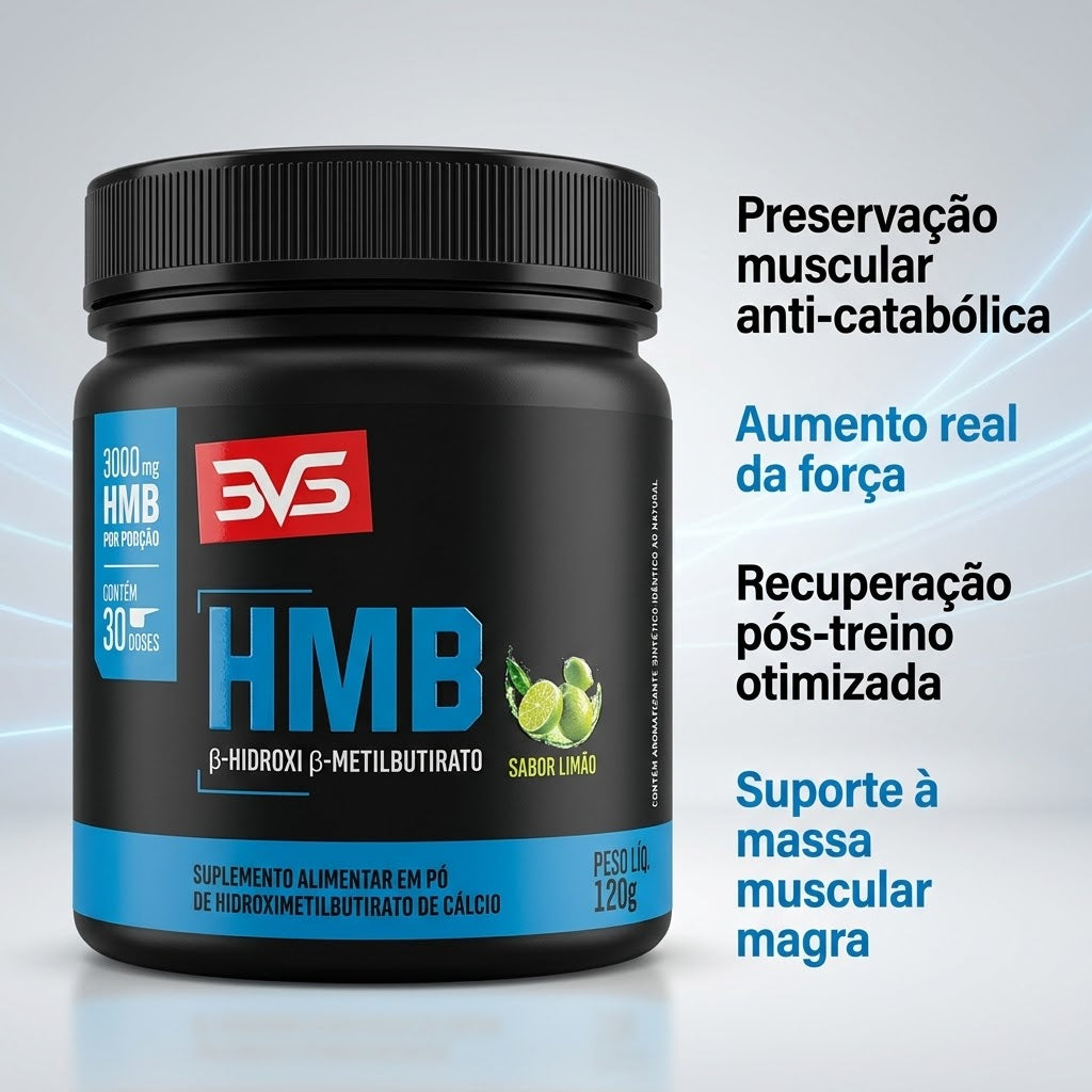 HMB 3000mg em Pó – Anticatabólico 120g | 3VS