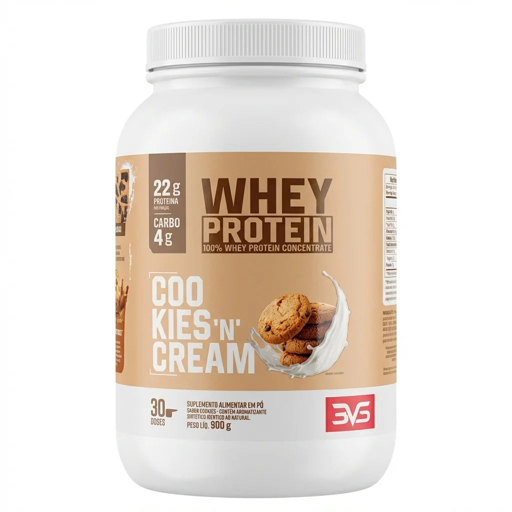 100% Whey Protein Concentrado (900g) - Alta Absorção | 3VS Nutrition — COOKIES 'N CREAM