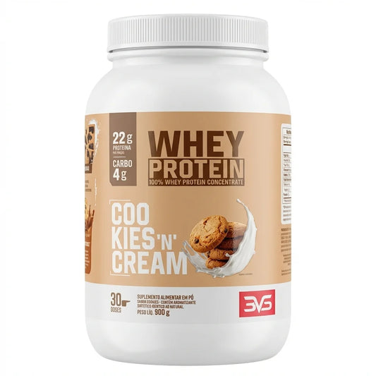 100% Whey Protein Concentrado (900g) - Alta Absorção | 3VS Nutrition — COOKIES 'N CREAM