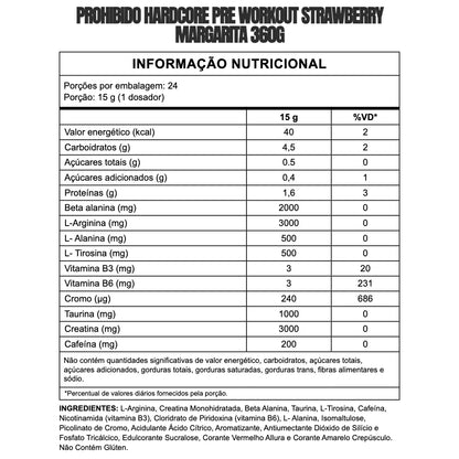 Pré-Treino Prohibido Hardcore - 360g | 3VS Nutrition — imagem 2