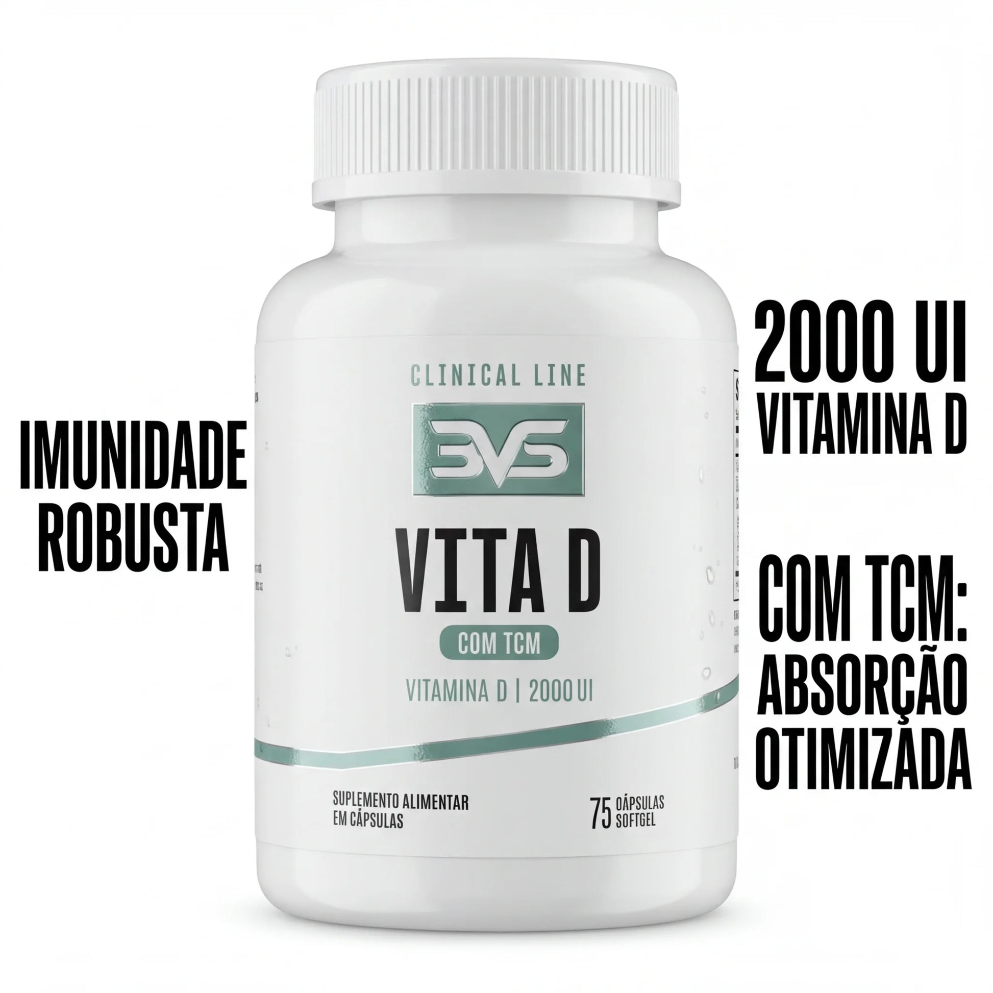 Vitamina D3 2000 UI com TCM - 75 Cápsulas Softgel | 3VS Nutrition — imagem 3