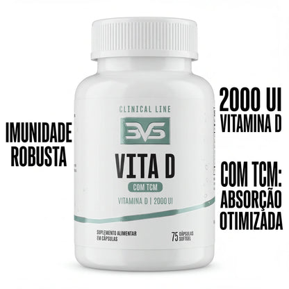 Vitamina D3 2000 UI com TCM - 75 Cápsulas Softgel | 3VS Nutrition — imagem 3