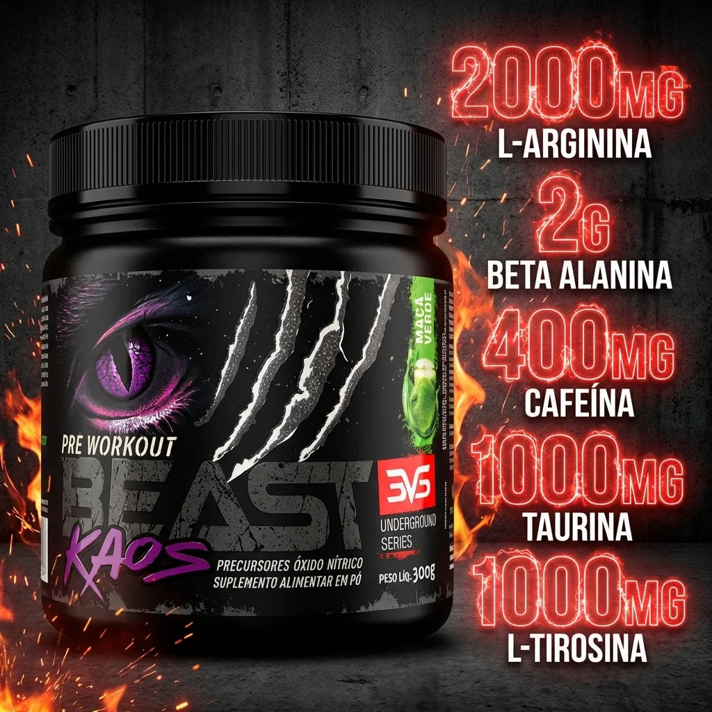 Pré-Treino Beast Kaos - 300g | 3VS Nutrition — imagem 3