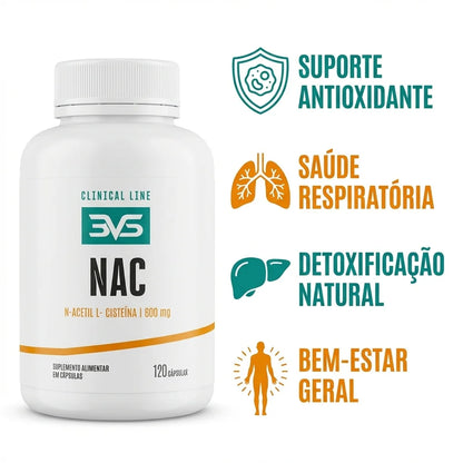 NAC (N-Acetil L-Cisteína) 600mg - 60 Cápsulas | 3VS Nutrition — imagem 2