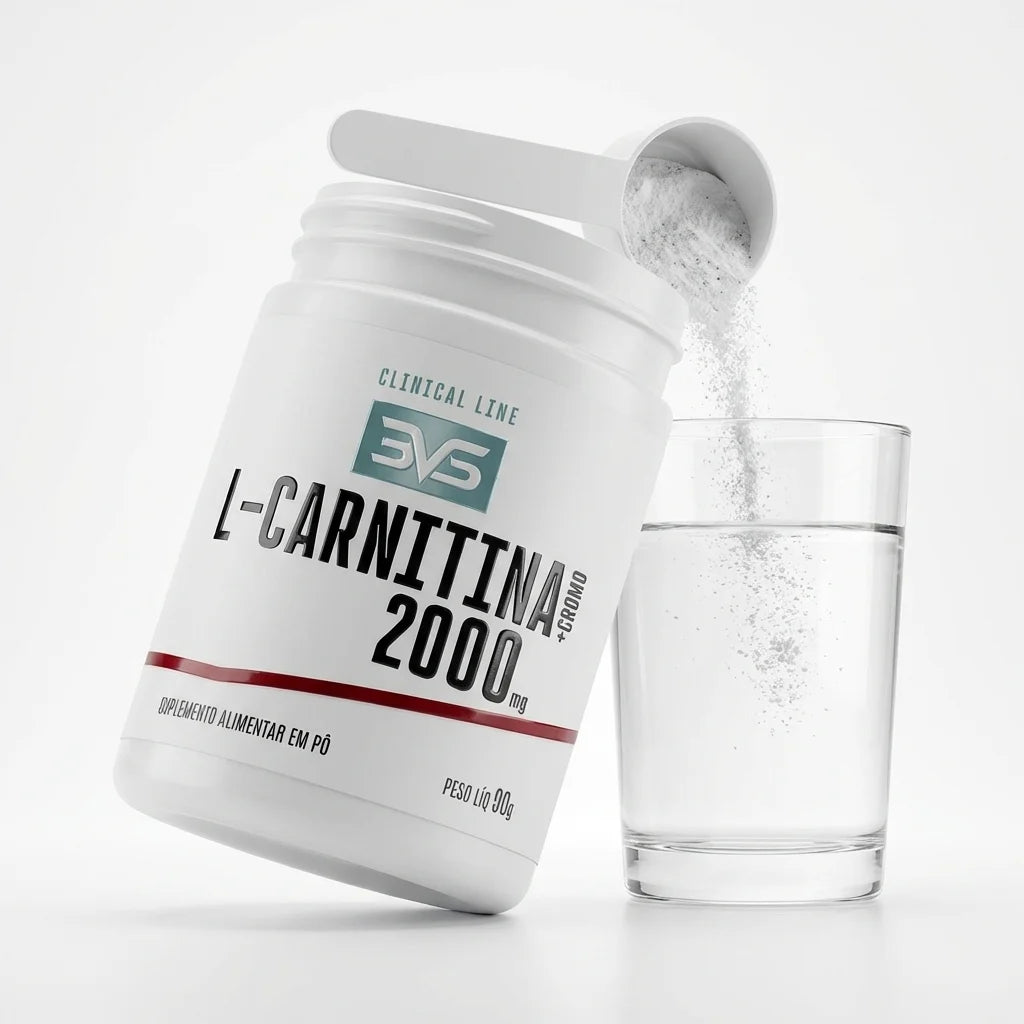 L-Carnitina 2000mg com Cromo em Pó 90g | 3VS