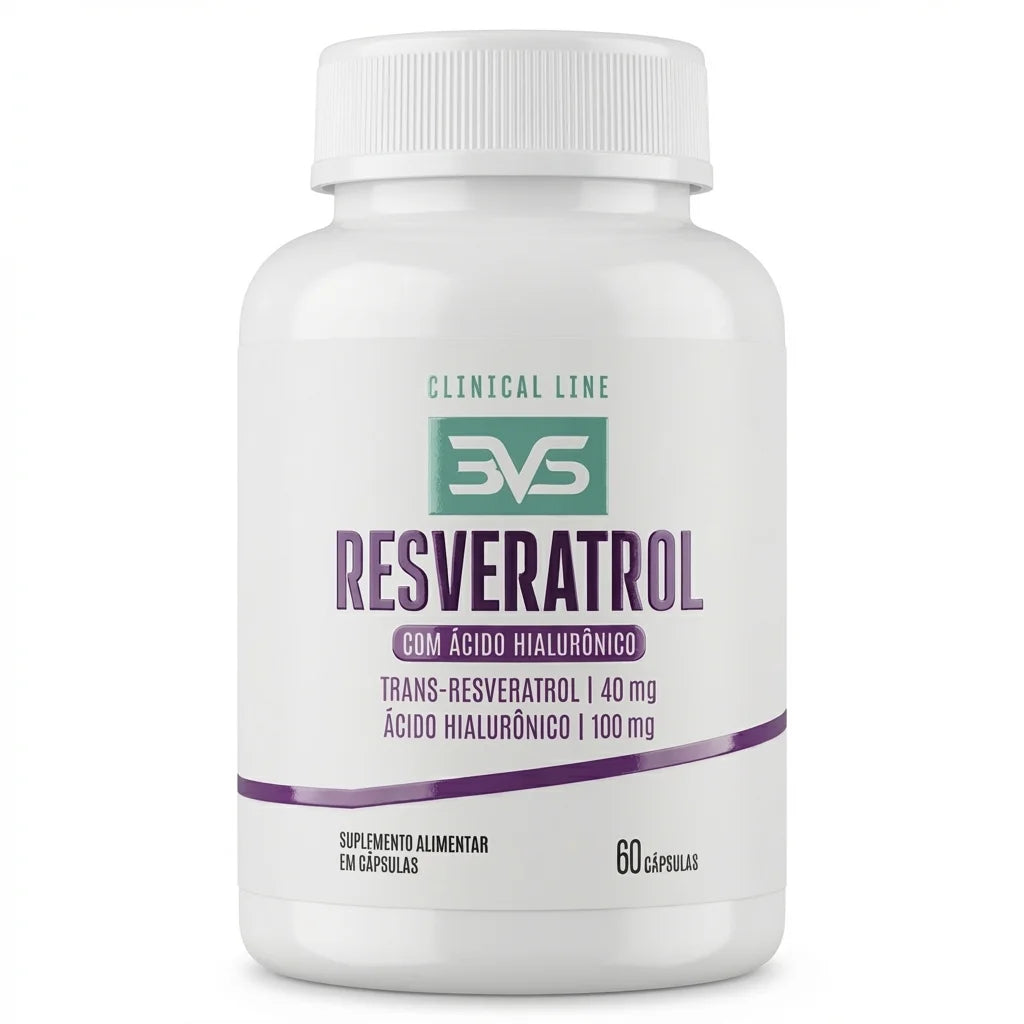 Resveratrol com Ácido Hialurônico - 60 Cápsulas | 3VS Nutrition — 3VS Nutrition