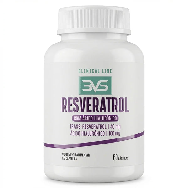 Resveratrol com Ácido Hialurônico - 60 Cápsulas | 3VS Nutrition