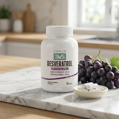 Resveratrol com Ácido Hialurônico - 60 Cápsulas | 3VS Nutrition — imagem 4