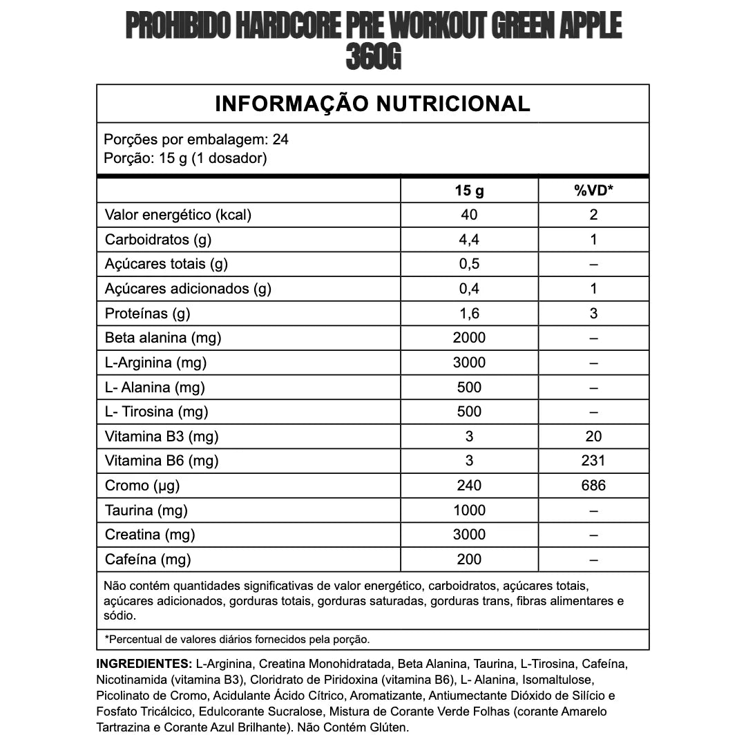 Pré-Treino Prohibido Hardcore - 360g | 3VS Nutrition — imagem 8