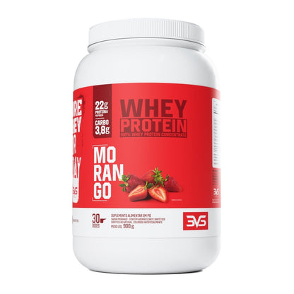 Whey Protein Concentrado 900g sabor Morango — 3VS Nutrition