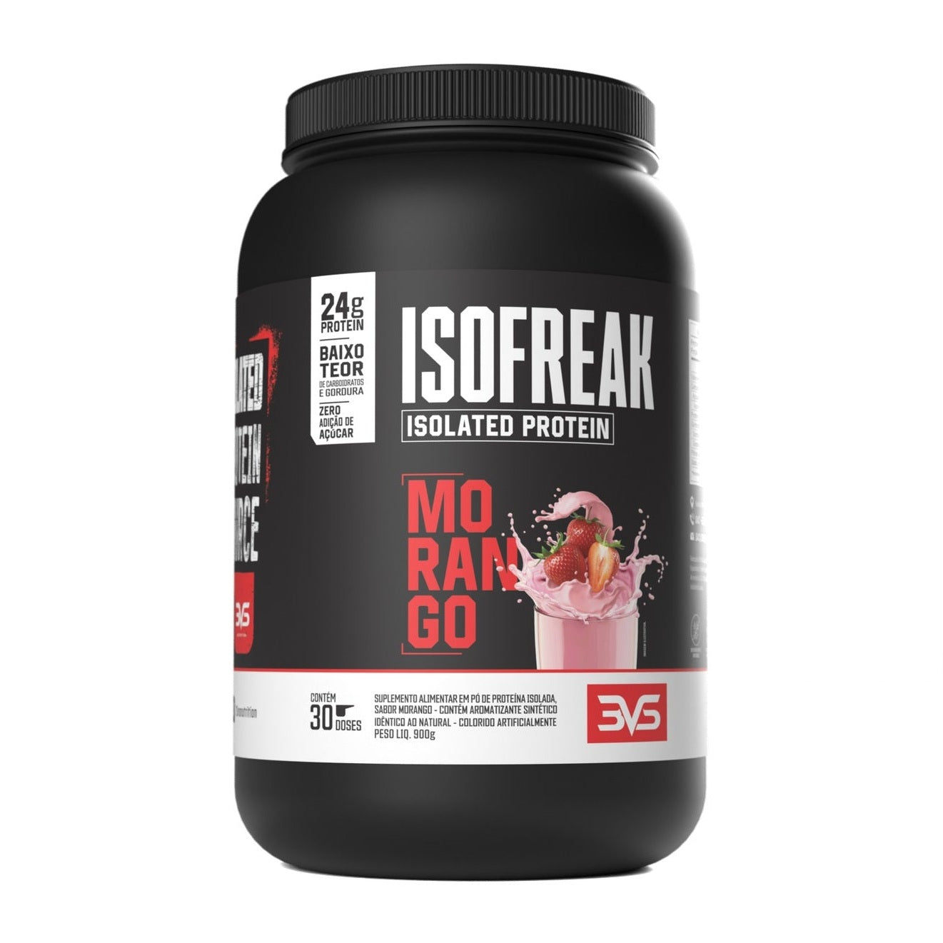 Isofreak Proteína Isolada 900g sabor Morango — 3VS Nutrition