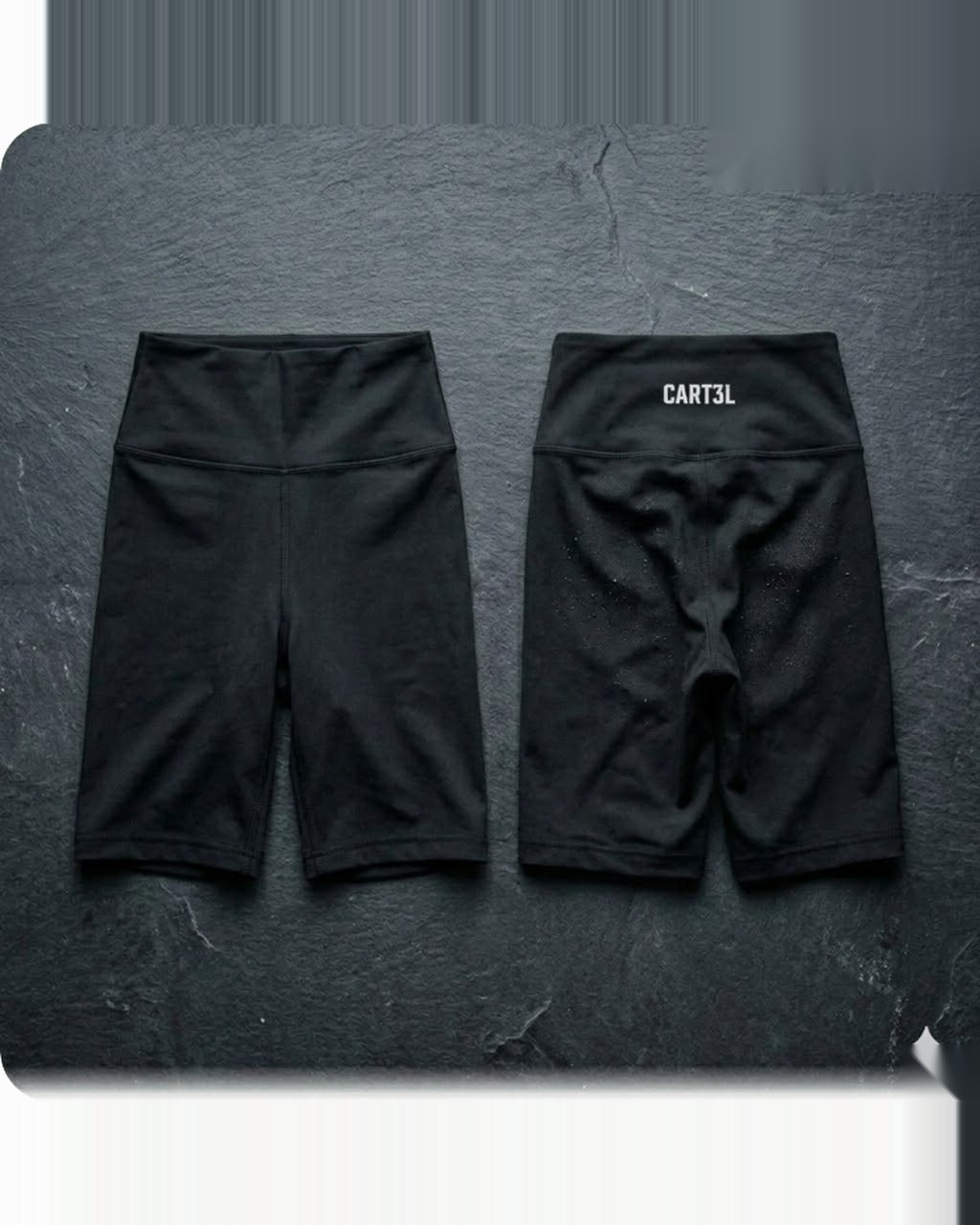 Shorts Cart3l 3VS preto · flatlay frente e costas mostrando logo