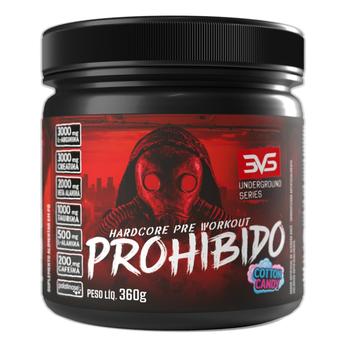 Pré-Treino Prohibido 3VS — Algodão Doce 180g