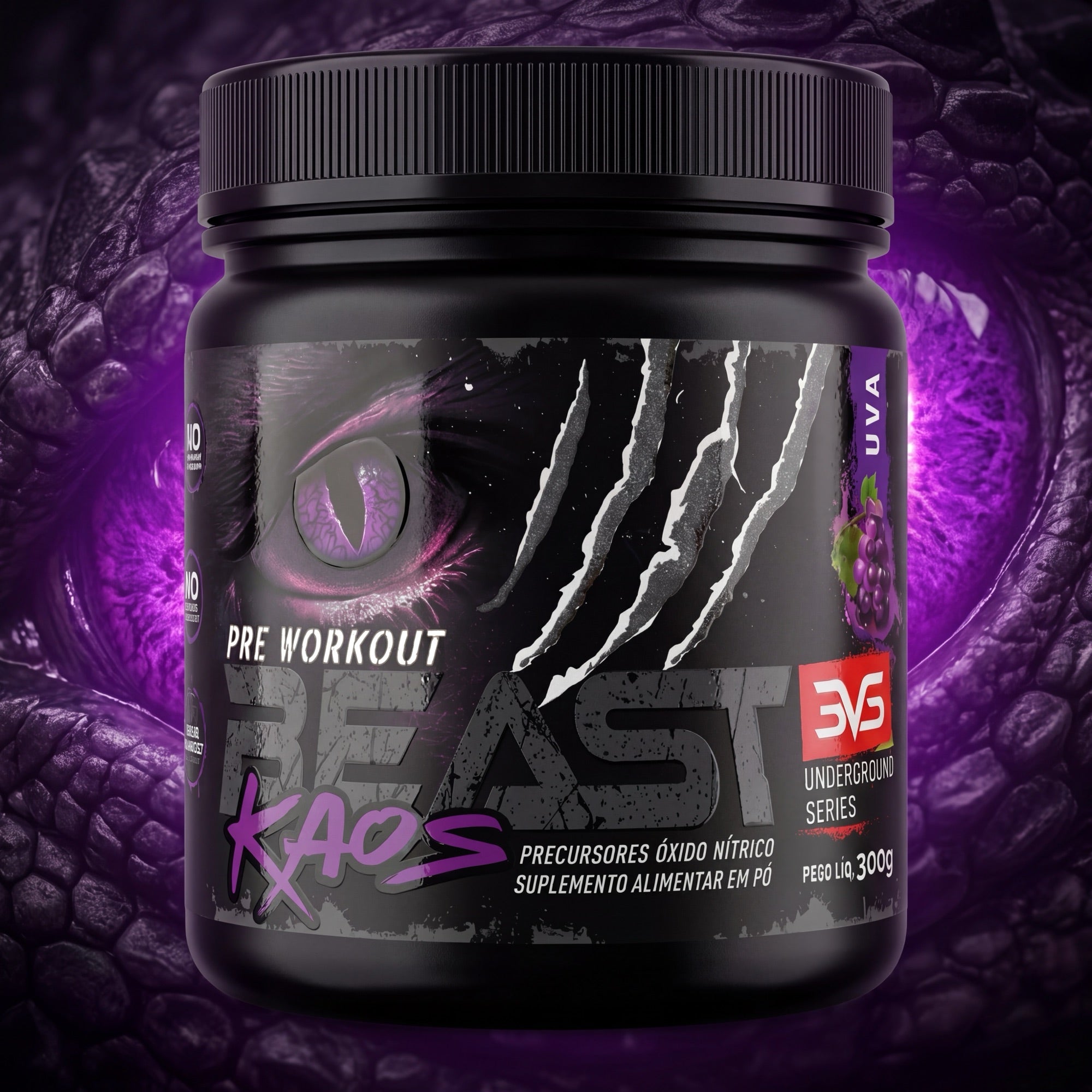 Beast Kaos Pré-Treino 400mg Cafeína 300g · 30 doses