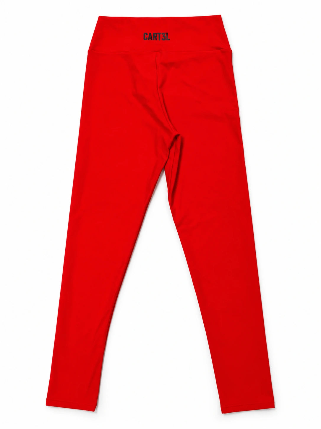 Legging Cart3l vermelho, vista traseira, com logo CART3L