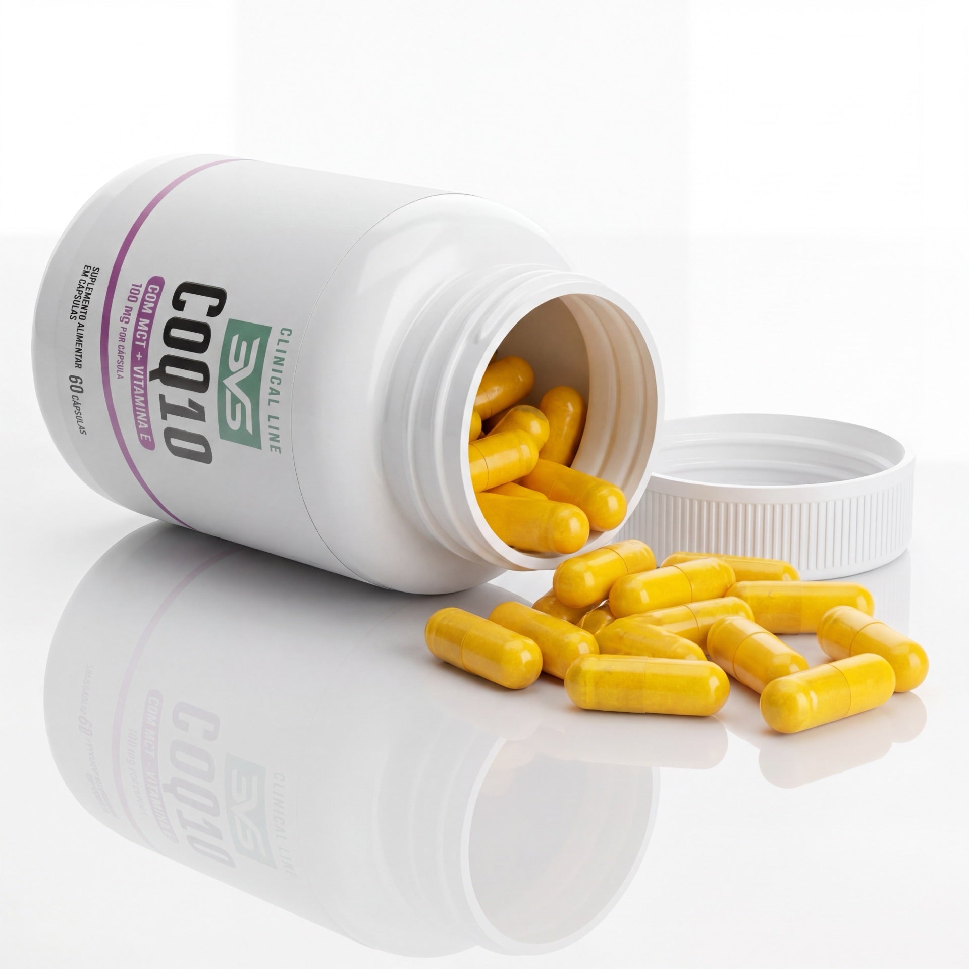 CoQ10 3VS Clinical · 100mg de Coenzima Q10 + 200mg de Vitamina E por cápsula
