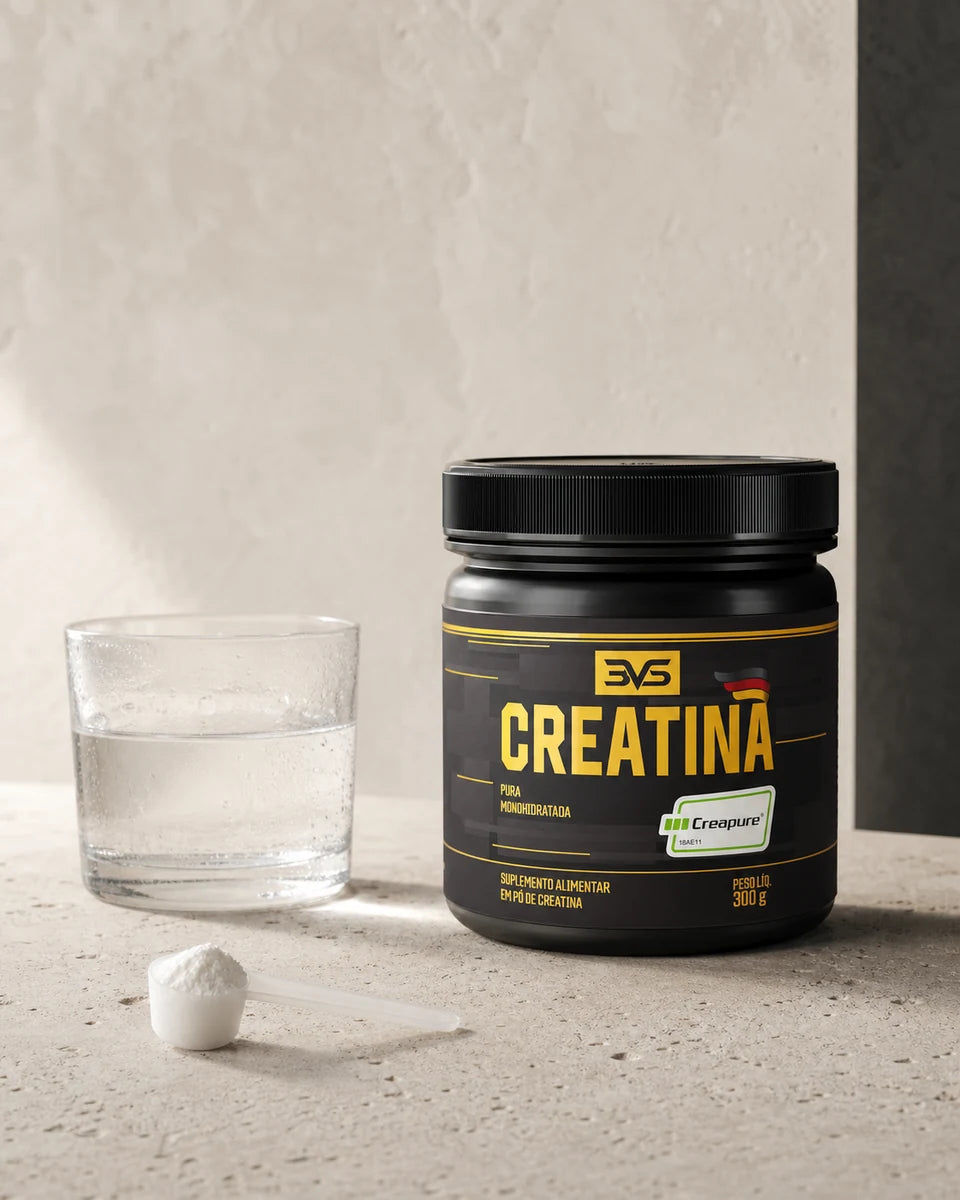 Creatina Creapure 300 g 3VS com água e dosador