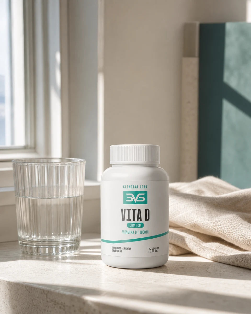 Vitamina D 2000 UI 3VS em rotina matinal