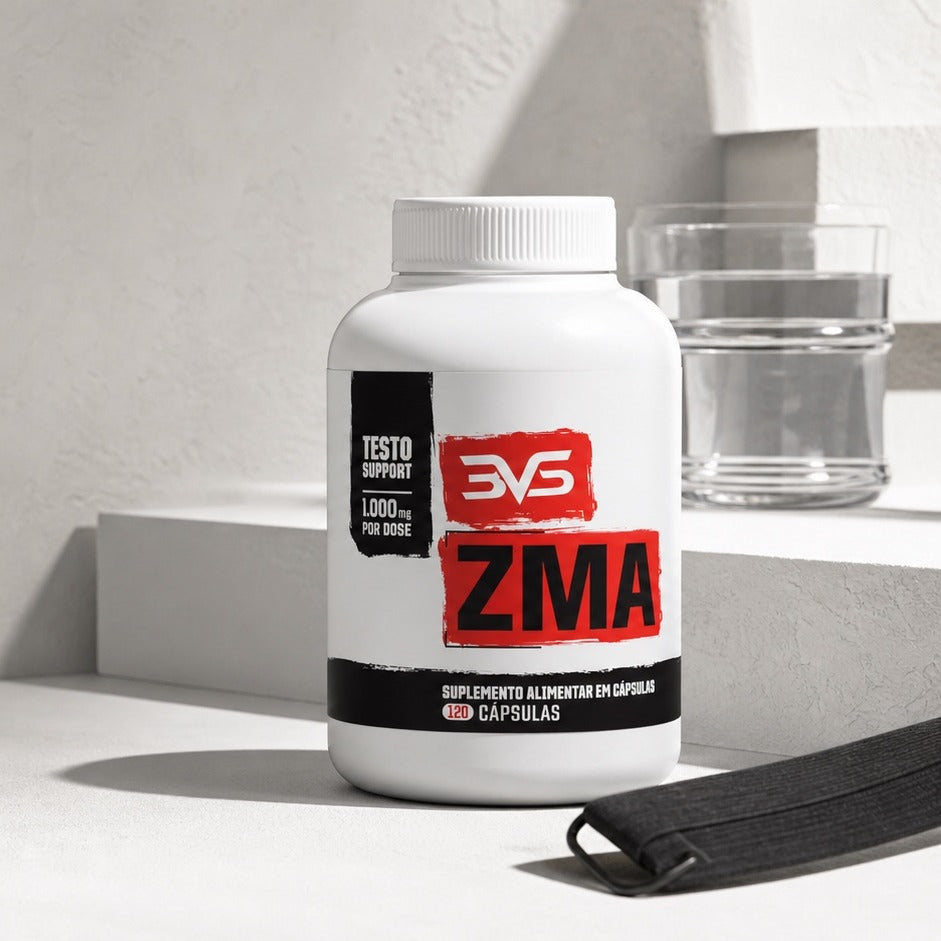 ZMA 3VS 1.000mg com 120 cápsulas em cenário editorial Core
