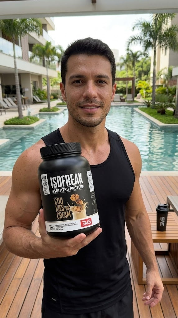 Atleta usando ISOFREAK na área de lazer do condomínio