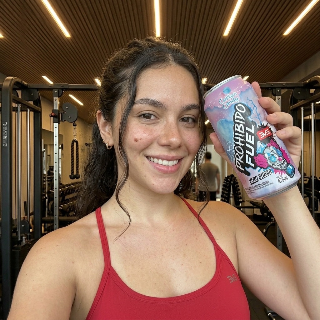 Modelo bebendo Prohibido Fuel Cotton Candy