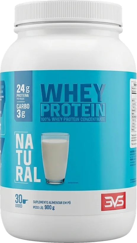 100% Whey Protein Concentrado Natural 900g 3VS