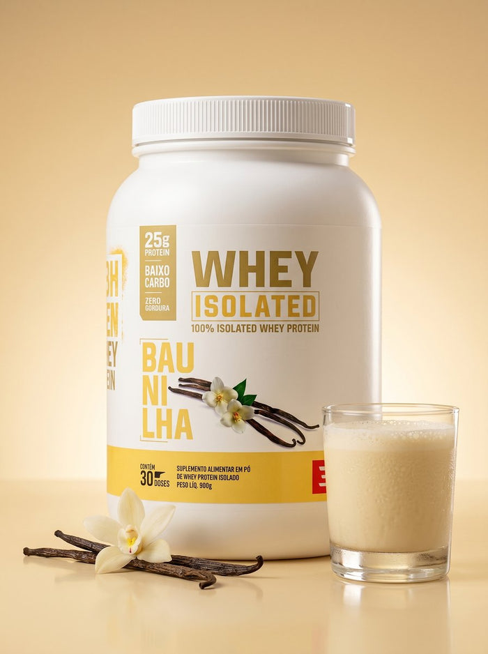 100% Whey Protein Isolado 3VS BAUNILHA — proteína isolada adoçada com estévia